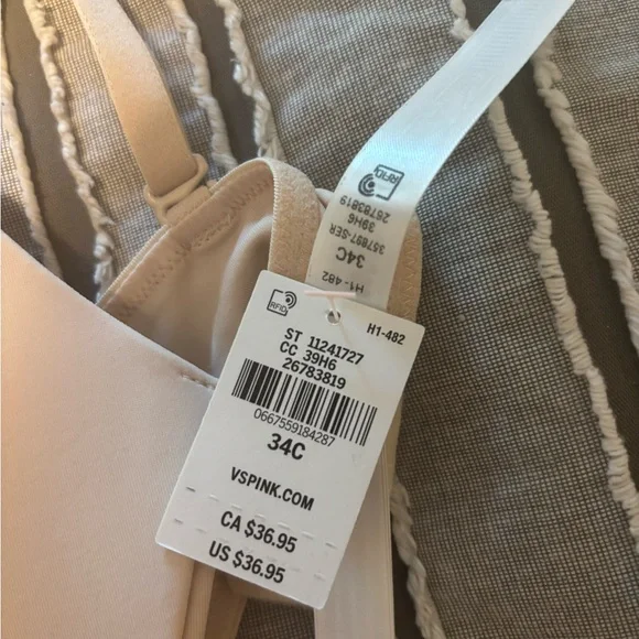 PINK Victoria's Secret Cream Bra Molded Cup Intimates - Picture 2 of 3